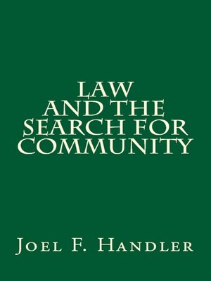 cover image of Law and the Search for Community